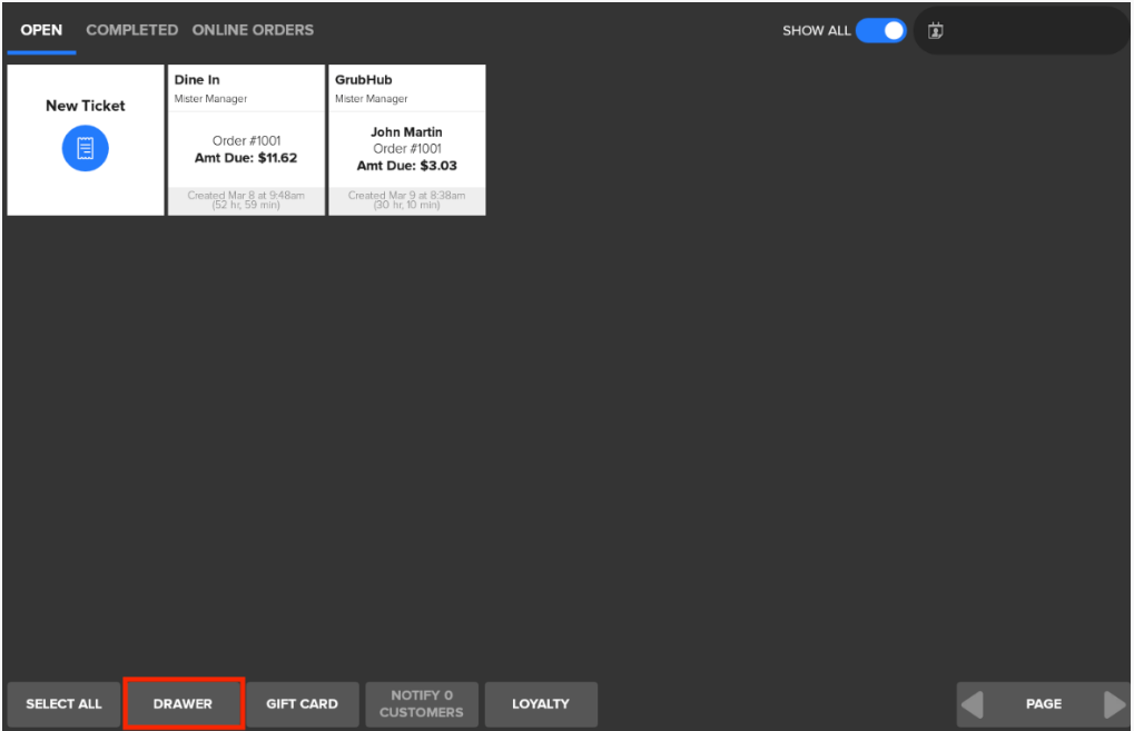Pay Out Tips From a Cash Drawer With Reporting on SkyTab POS Shift4