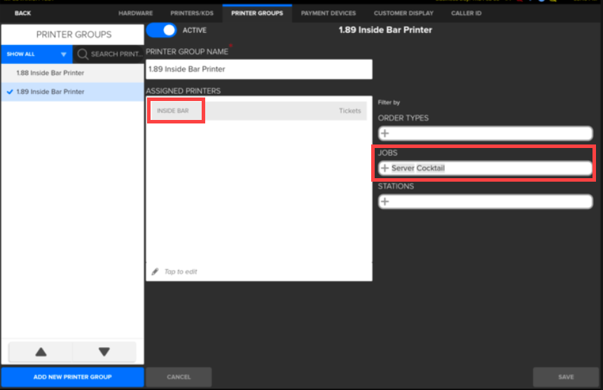Set up Printers into Groups on SkyTab POS Shift4 Knowledge