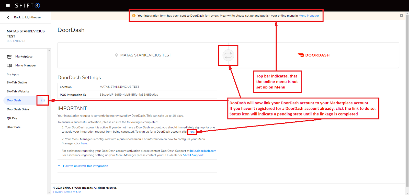 DoorDash Marketplace Installation Guide Shift4 Knowledge