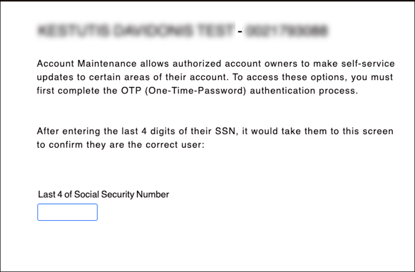 Customer hub OTP Social security check.png