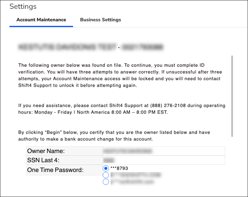 Customer hub SMS ID verication selection.png