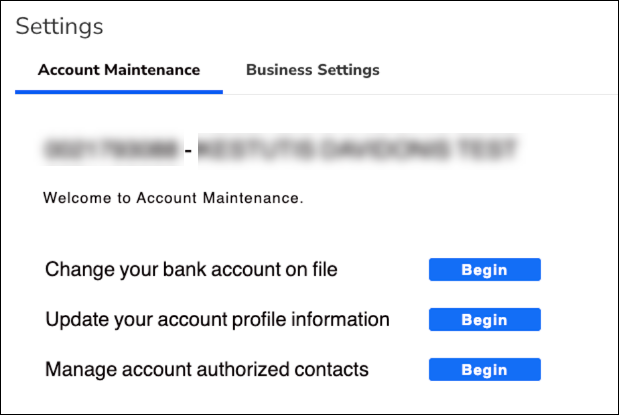Customer hub Change account information selection.png